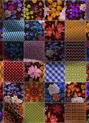 Tecido Blackout Estampa Digital Patchwork 6 com 1,35m de Largura