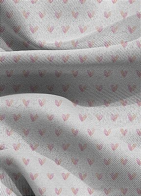Tecido Blackout Estampa Digital Corações Laranja e Rosa 1,35m de Largura