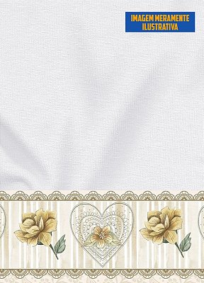 Tecido Micropercal Estampa Digital para Barrado Flor Amarela com 1,55m de Largura
