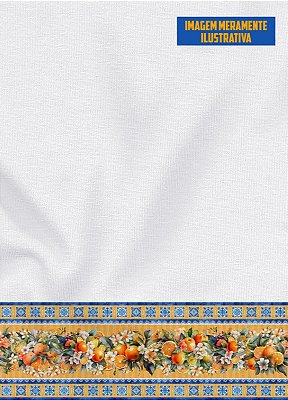 Tecido Oxford Estampa Digital para Barrado Laranjas com 1,55m de Largura