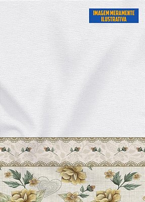 Tecido Oxford Estampa Digital para Barrado Flores Amarelas com 1,55m de Largura