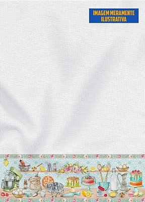 Tecido Oxford Estampa Digital para Barrado Confeitaria com 1,55m de Largura