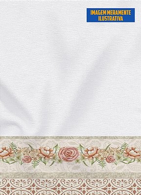 Tecido Tricoline Estampa Digital para Barrado Rosas com 1,50m de Largura