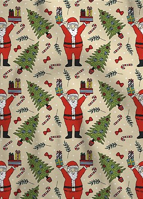 Tecido Oxford Estampa Digital Natalina 2 com 1,55m de Largura