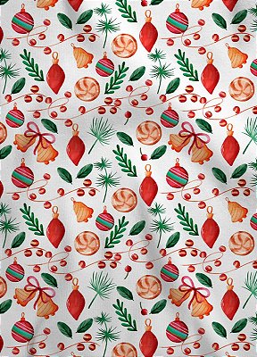 Tecido Oxford Estampa Digital Natalina 3 com 1,55m de Largura