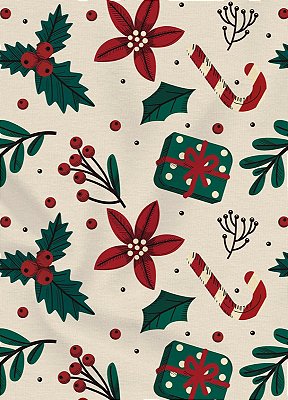 Tecido Oxford Estampa Digital Natalina 12 com 1,55m de Largura