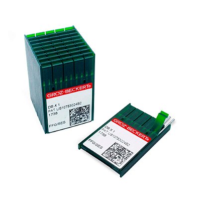 Agulha para Maquina de Costura Reta Groz-Beckert DBX1-1738 Cabo Fino com 100