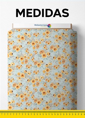 Tecido Cotton Estampa Digital Floral 411 1,60m de Largura