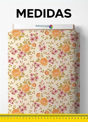 Tecido Cotton Estampa Digital Floral 413 1,60m de Largura