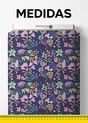 Tecido Cotton Estampa Digital Floral 414 1,60m de Largura