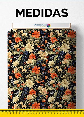 Tecido Cotton Estampa Digital Floral 420 1,60m de Largura