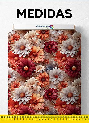 Tecido Cotton Estampa Digital Floral 425 1,60m de Largura