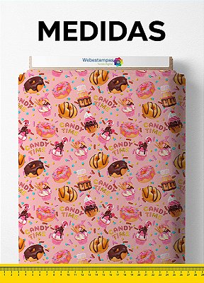 Tecido Oxford Estampa Digital Candy Time 1,55m de Largura