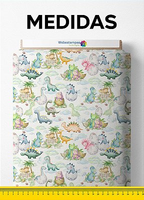 Tecido Oxford Estampa Digital Dinossauros 1,55m de Largura