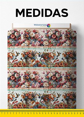 Tecido Oxford Estampa Digital Floral 406 1,55m de Largura
