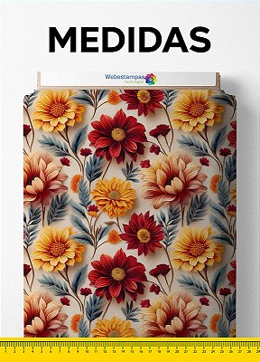 Tecido Oxford Estampa Digital Floral 409 1,55m de Largura