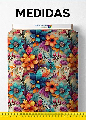 Tecido Oxford Estampa Digital Floral 418 1,55m de Largura