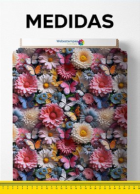 Tecido Oxford Estampa Digital Floral 424 1,55m de Largura