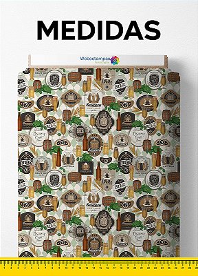 Tecido Tactel Estampa Digital Beer 1,55m de Largura
