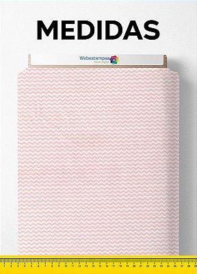 Tecido Tricoline Misto Estampa Digital Chevron Rosa 1,50m de Largura
