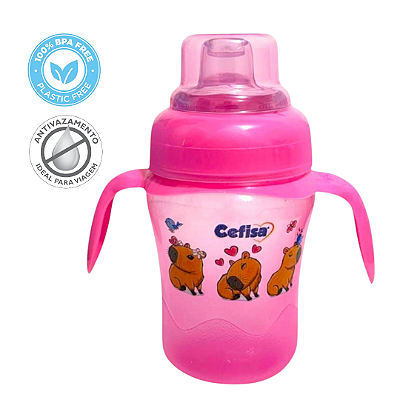 Copo Para Bebê Bico de Silicone Anti-vazamento 240ml Cefisa