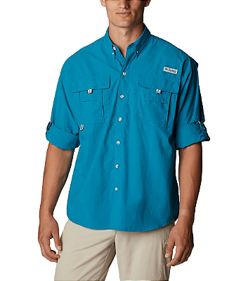 Chemise Columbia PFG Tamiami Manches Courtes Homme - Bleu Marine Taille L - Neuf Avec étiquettes