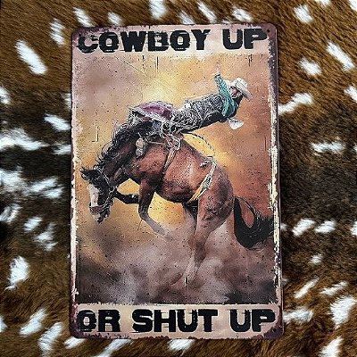 Placa Decorativa Cowboy Up Bareback