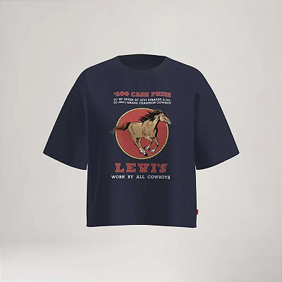 Camiseta Levi's® Diana Manga Curta Azul