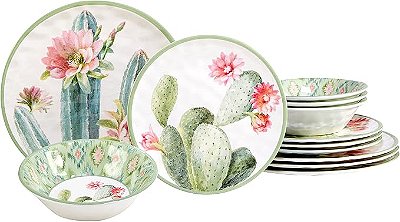 Conjunto De Louça De Melamina Com 12 Peças, Serviço Para 4 Pessoas