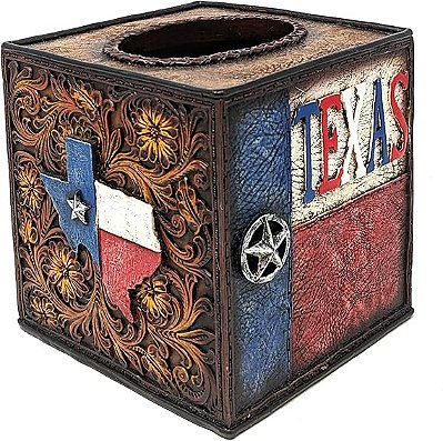 Caixa Porta Lenço Para Banheiro Texas