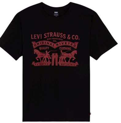 Camiseta Levi's® Two Horses Preta Manga Curta