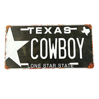 Placa Decorativa Texas Cowboy