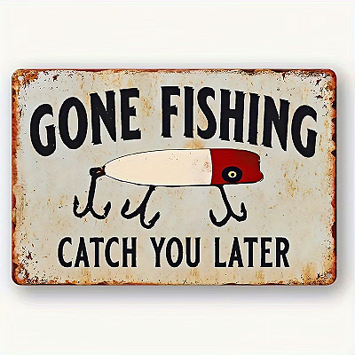 Placa Decorativa Gone Fishing