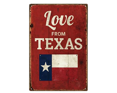 Placa Decorativa Love From Texas