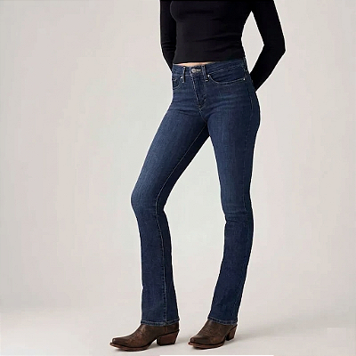 Calça Jeans Levis 315 Shaping Bootcut Lavagem Azul Escura
