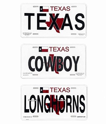 Kit 3 Placas Automotivas Para Decoração