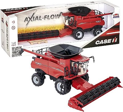Miniatura Colheitadeira Case Axial-Flow 9250 Usual Brinquedos Pneus Emborrachados Escala 1/42