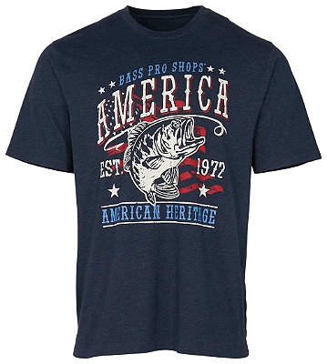 Camiseta Bass Pro Shops American Heritage Flag Navy