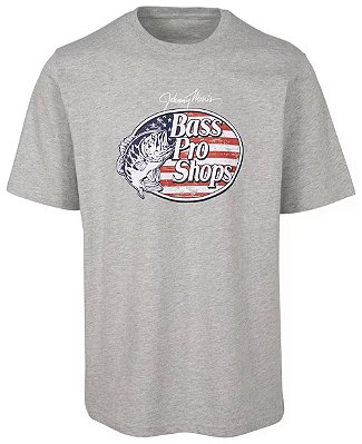 Camiseta Bass Pro Shops Flag-Filled Logo Heather Gray
