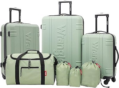 Conjunto Bagagem Wrangler 7 peças WR-92007-380 Laurel Green