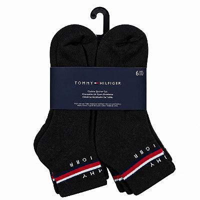 Meia Tommy Hilfiger 6 Pares Preta