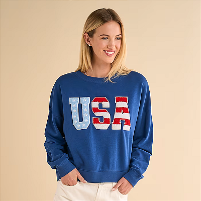 Moletom Natural Reflections USA - Navy Peony