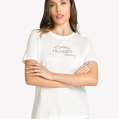Camiseta Tommy WW0WW45061 White Gold With Love