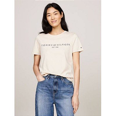 Camiseta Tommy Hilfiger WW0WW40276 Classic Beige