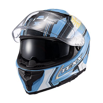 Capacete Texx Flag Argentina c/Oculos Interno Solar