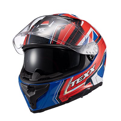 Capacete Texx Flag UK Inglaterra c/Oculos Interno Solar