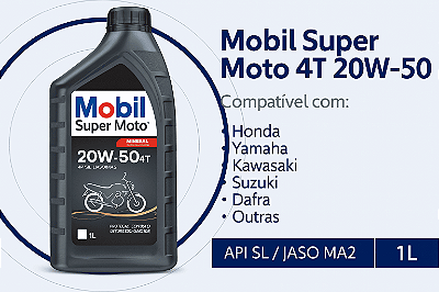 Óleo Mobil 20W-50 Mineral API SL JASO MA2 1L