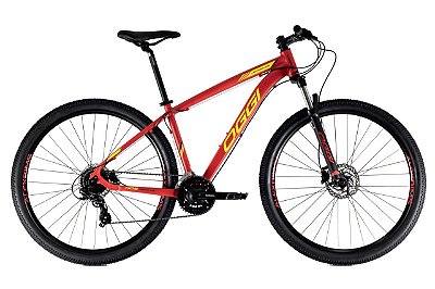 Bicicleta Oggi HDS Vermelho/Amarel Shimano Tourney