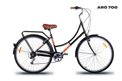 Bicicleta Mobele Imperial Aro 700 Aço 7v Preto