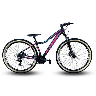 Bicicleta Alfameq Pandora Feminina MTB Aro 29 Preto/Rosa/Azul